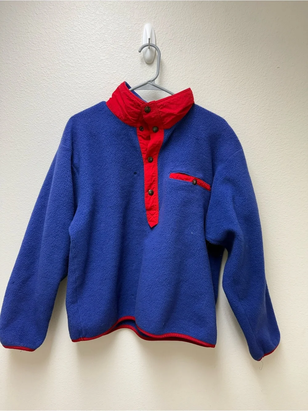 The North Face Kids Royal Blue Fleece Pullover with Red Trim